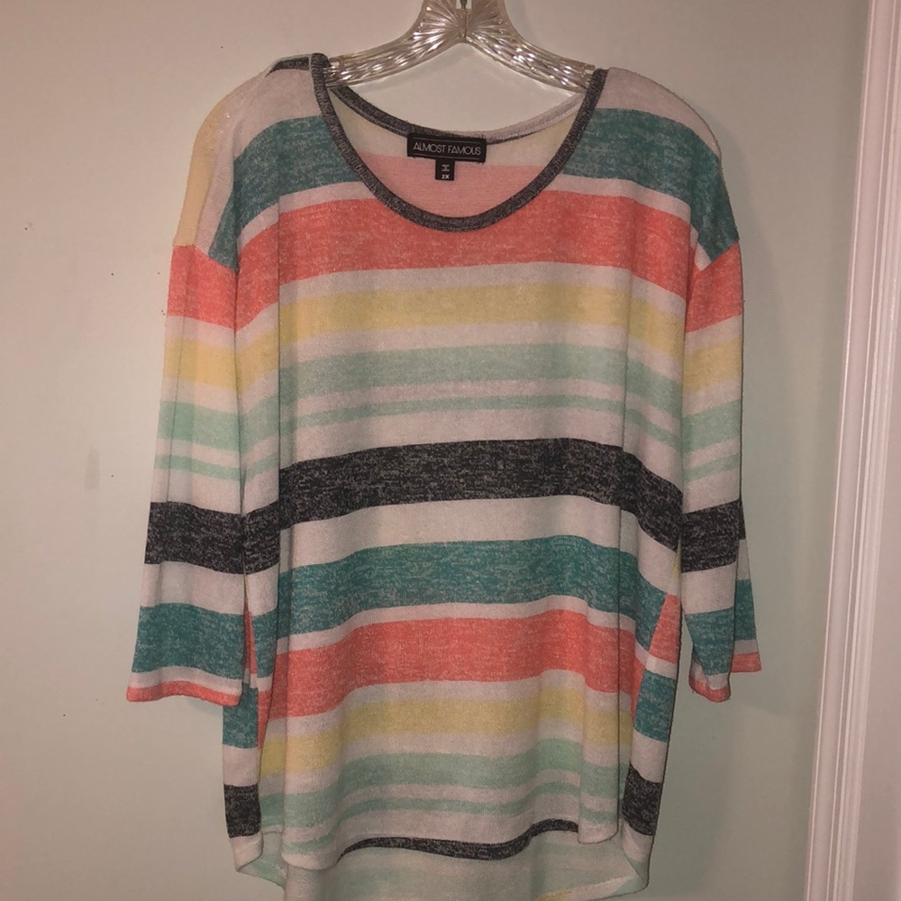 Almost Famous Multicolor Striped Top